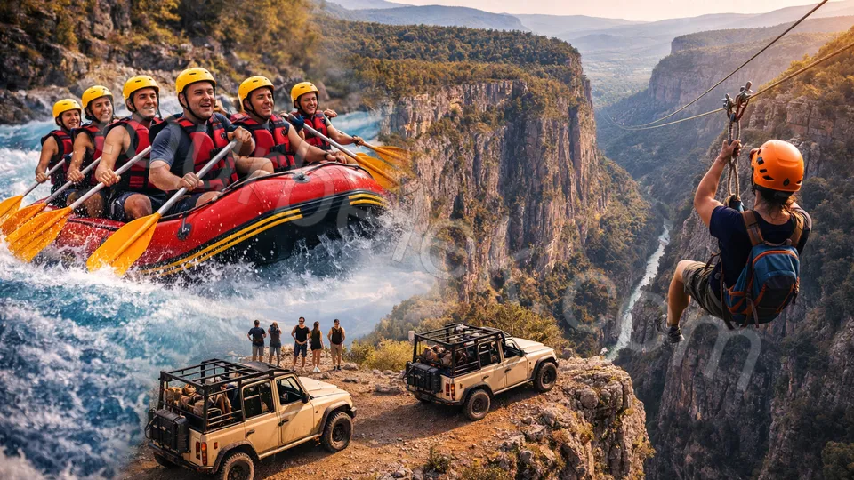 Belek Tazi Canyon Jeep Safari and Rafting