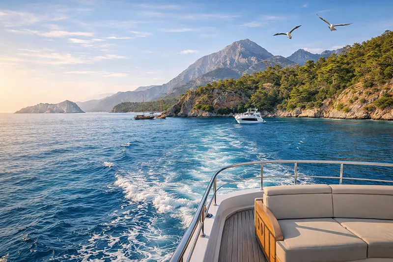 Sea views for cove routes departing from Kemer and Antalya marinas.